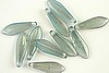 25pc 5X16mm HURRICANE GLASS SEA OF TRANQUILITY BLUE GREEN DAGGER CZECH GLASS BEADS CZ127-25